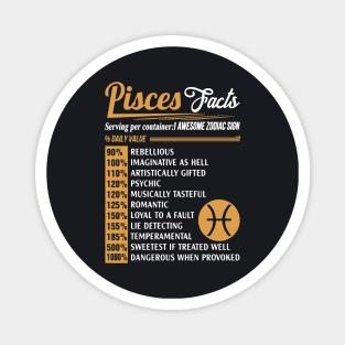 Pisces Facts Serving Per Container Awesome Zodiac Sign Daily Value Awesome Magnet